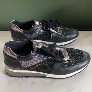 Michael Kors Black Glitter Sneaker size 9